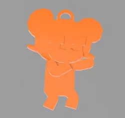 Cute bear keychain 3D print model
