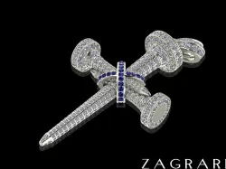Diamond Cross Necklace 3D print model