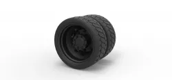 Diecast Low profile double wheel 3D print model
