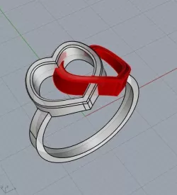 Double heart ring 3D print model