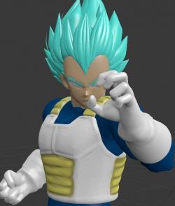 DRAGON BALL CHARACTER BLUE VEGETA Charging Pose 3D print model