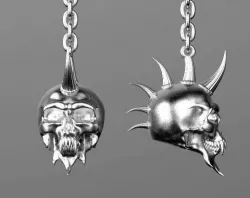 earrings  PUNK skull 3D print model