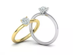 Elegant solitaire ring with 5mm stone claw  setting 3dmodel 3D print model