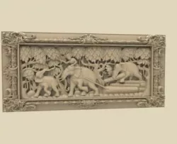 elephant in frame 3D models for artcam and aspire 3D print model