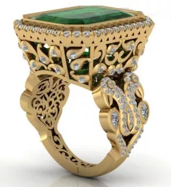 Emerald Ring 3D print model