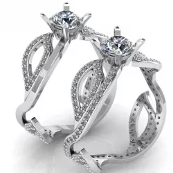 Female Diamond Leaf Ring 3D print model