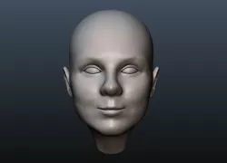 Female head 4 Bald girl 3D print model