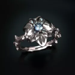Flower Ring 3D print model