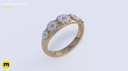 Flower ring 3D print model
