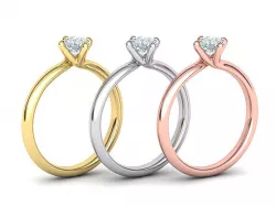 Four-Claw Compass Point Twist Solitaire ring v2 3dmodel 3D print model