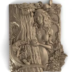 girl with lizad 3D models for artcam and aspire 3D print model