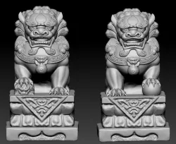 Guardian lions 3D print model