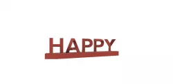 Happy Holiday optical illusion typography 3D print model