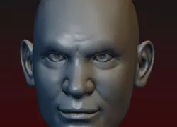 Head of Angry Man - male head 9 - bald head 3D print model