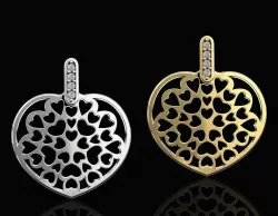 Hearts in Heart Pendant 3D print model