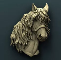 horse head 3D models for artcam and aspire 3D print model