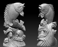 Jumping fish 3D print model