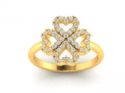 Lady dimond gold silver ring 3D print model