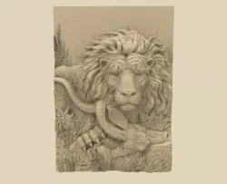 lion eating 3D models for artcam and aspire 3D print model