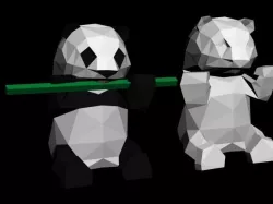 Low poly panda ready for paper craft 3D print model