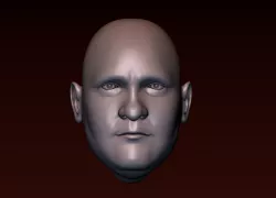 Male head 10 - fat face 3D print model
