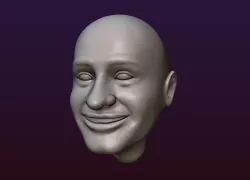 Male Head 6 - Bald head 3D print model