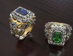 Man ring with stones 3D print model
