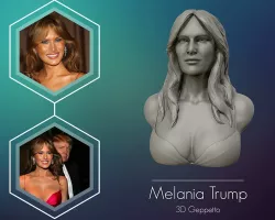 Melania Trump 3D bust sculpture 3D print model