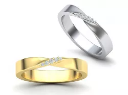 Mobius Wedding Ring with Stones  3dmodel 3D print model