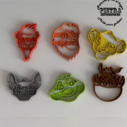 MOLDE CORTANTE PARA GALLETAS FONDANT EL REY LEON 3D print model