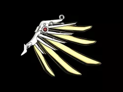Necklace Mercy wing overwatch 3d printable model Anime jewelry 3D print model