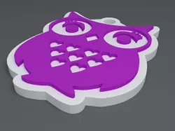 Owl Keychain 3D print model