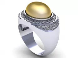 Pear Diamond Ring 3D print model