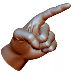 Pointing hand point gesture male - 3D printable model 3D print model