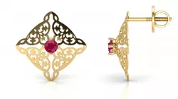 Red diamond Mural Stud Earrings 3D print model