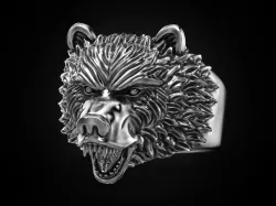 Ring bear head 3D print model