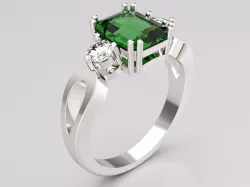  Ring Emerald  3D print model