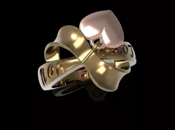 Ring Gold  woman women ring 3D print model