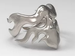 Ring of flame skull 3D print model