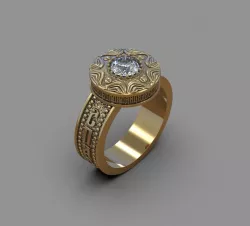 ring with a prayer to the Virgin Mary 3D print model