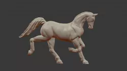 Sculpture of a running horse 3D print model