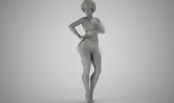 Short Haired Woman Standing 3D print model
