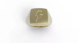 Signet ring whit Lighting bolt 3D print model