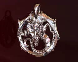 Silver Dragon Pendant 3D print model