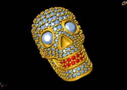 Skull charm  skull bracelet with diamond 3D print model