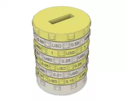 Sorting piggy bank USD - S size 3D print model
