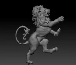 standing lion 3D print model
