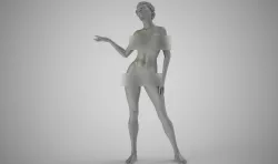 Standing Young Woman 3D print model
