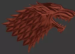 Stark wolf baner relief 3D print model