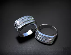 stylish men diamond ring 3D print model
